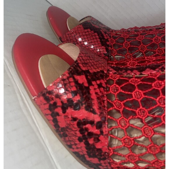 Ashro Booties 11M Heels‎ Snakeskin Mesh Zip Back Kitten Heel Dressy Shoe - Picture 7 of 15